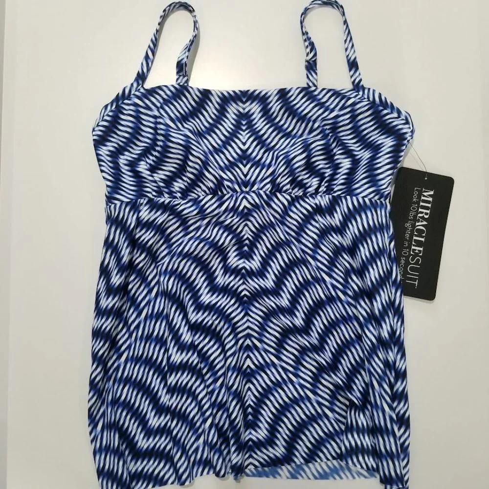 Miraclesuit Hypnotique Kami Tankini Swim Top Size 12
